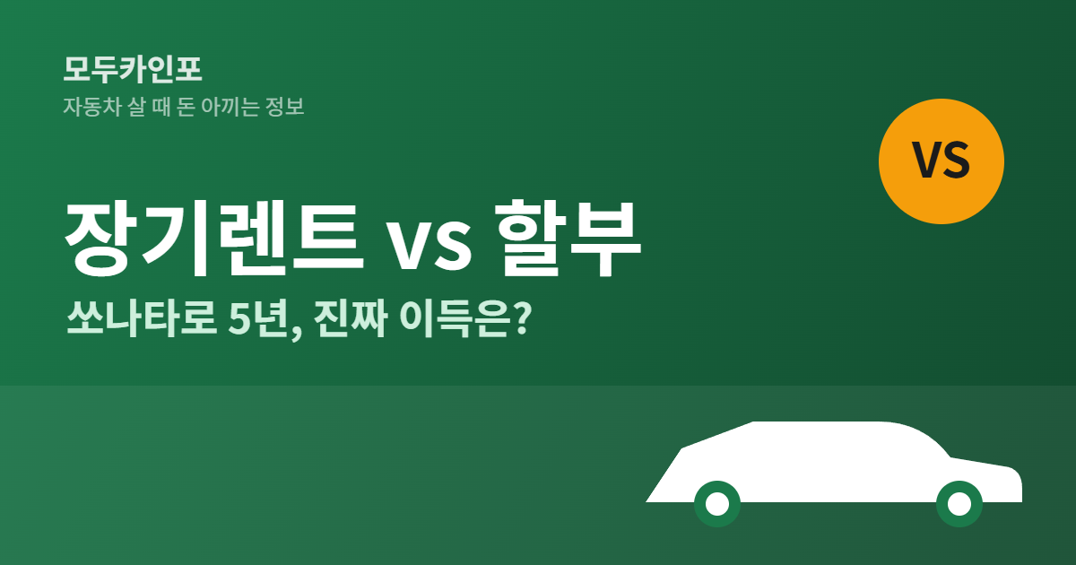 장기렌트 vs 할부, 쏘나타로 실제 계산해보니 (2026)